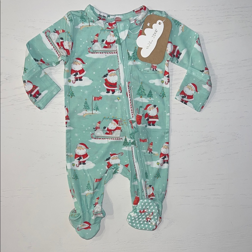 🎄Angel Dear Golf Santa Footie Newborn 3-6 months